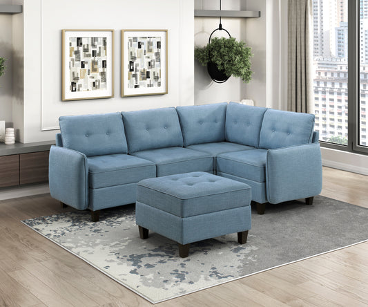 9557BUE-C1A - Chair with One Arm and Storage