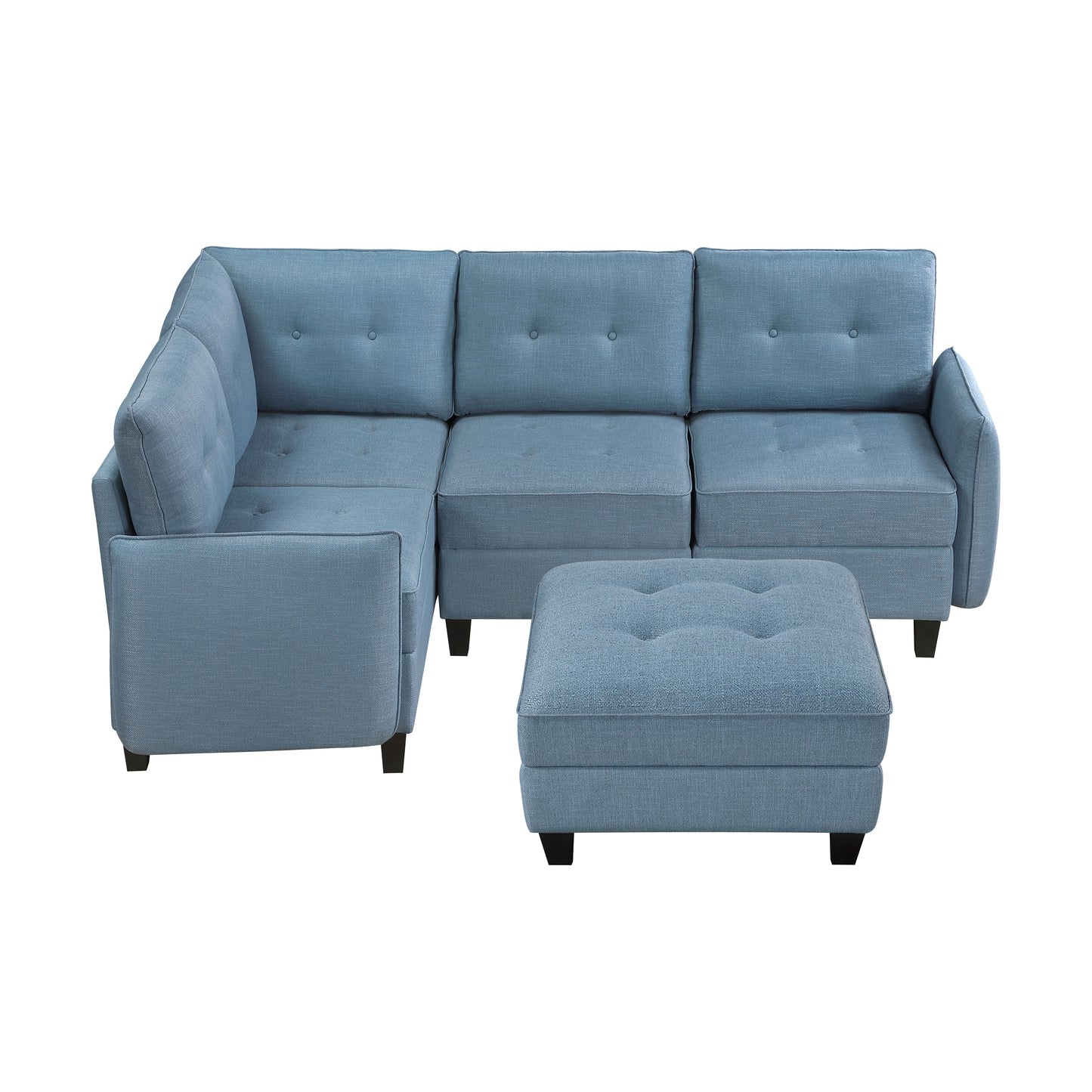 9557BUE*5SCOT - (5)5-Piece Sectional with Storage and Ottoman