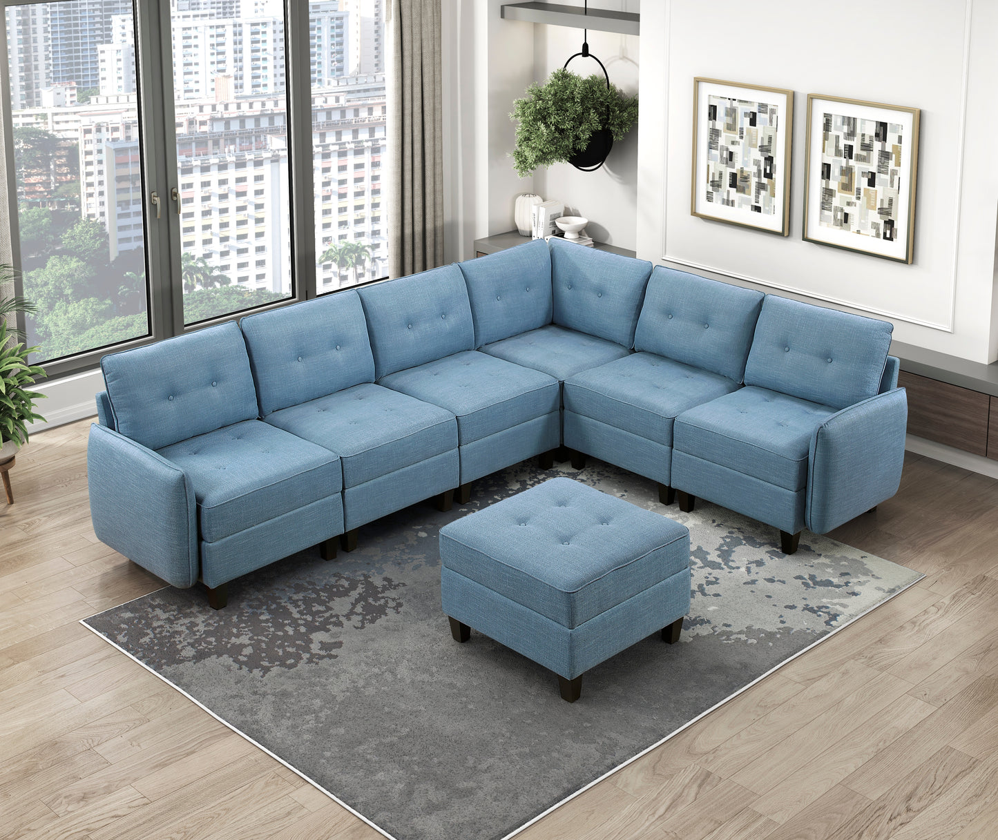 9557BUE-CR - Corner Seat with Storage