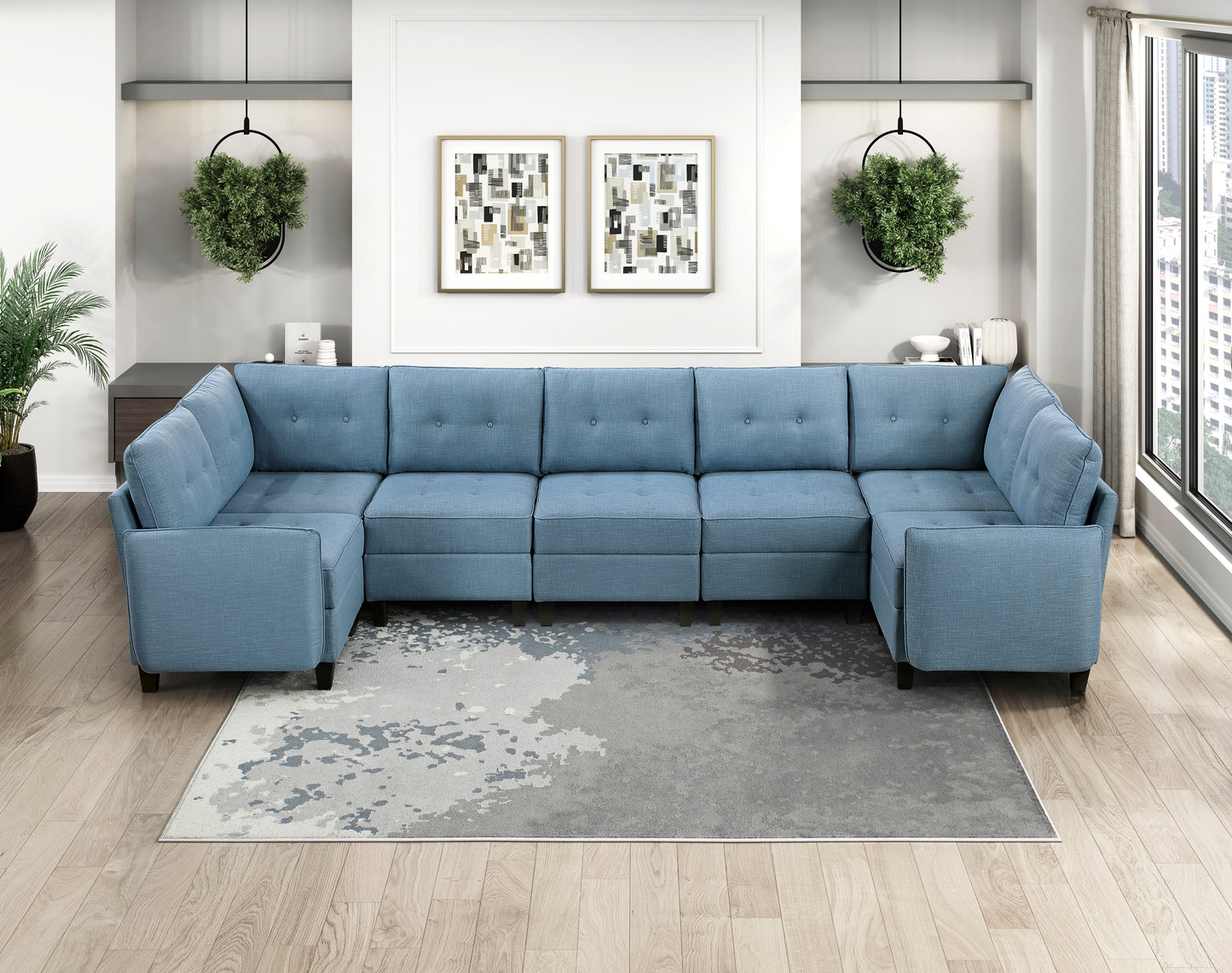 9557BUE-C1A - Chair with One Arm and Storage