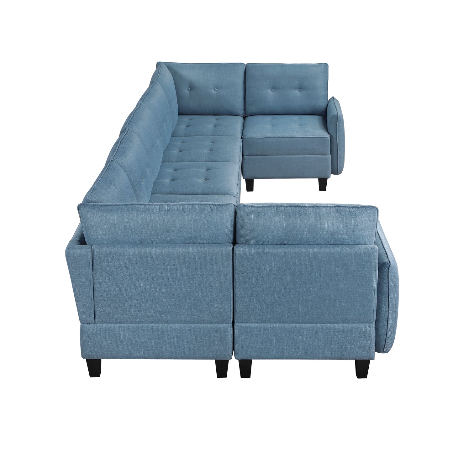 9557BUE*7SC - (7)7-Piece Sectional with Storage