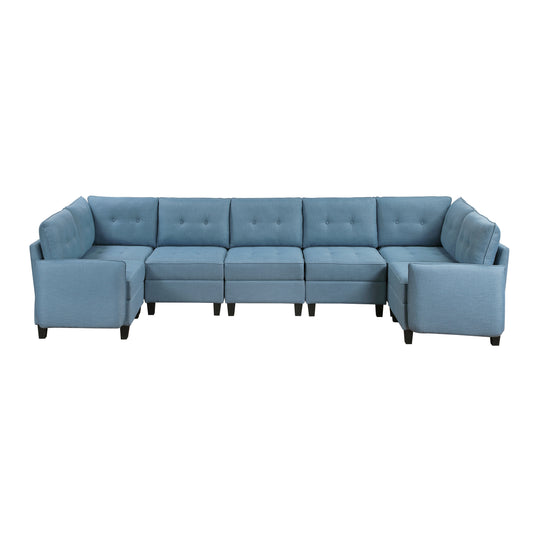 9557BUE*7SC - (7)7-Piece Sectional with Storage