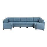 9557BUE*7SC - (7)7-Piece Sectional with Storage