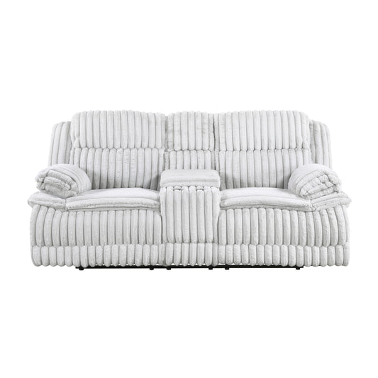 9577GY-2 - Double Reclining Love Seat with Center Console