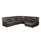 9579BRW*6LRRCPW - (6)6-Piece Power Reclining Sectional with Right Chaise