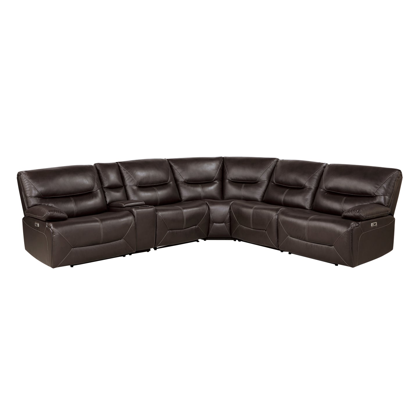 9579BRW*6LRRRPW - (6)6-Piece Power Reclining Sectional
