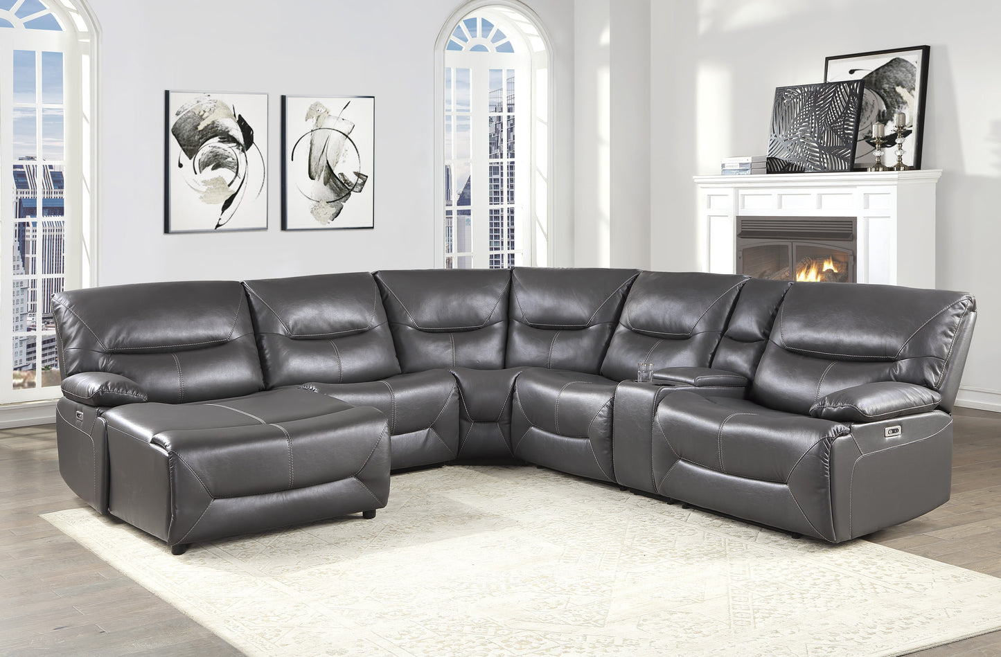 9579GRY-ARPW - (5/6)Power Armless Reclining Chair