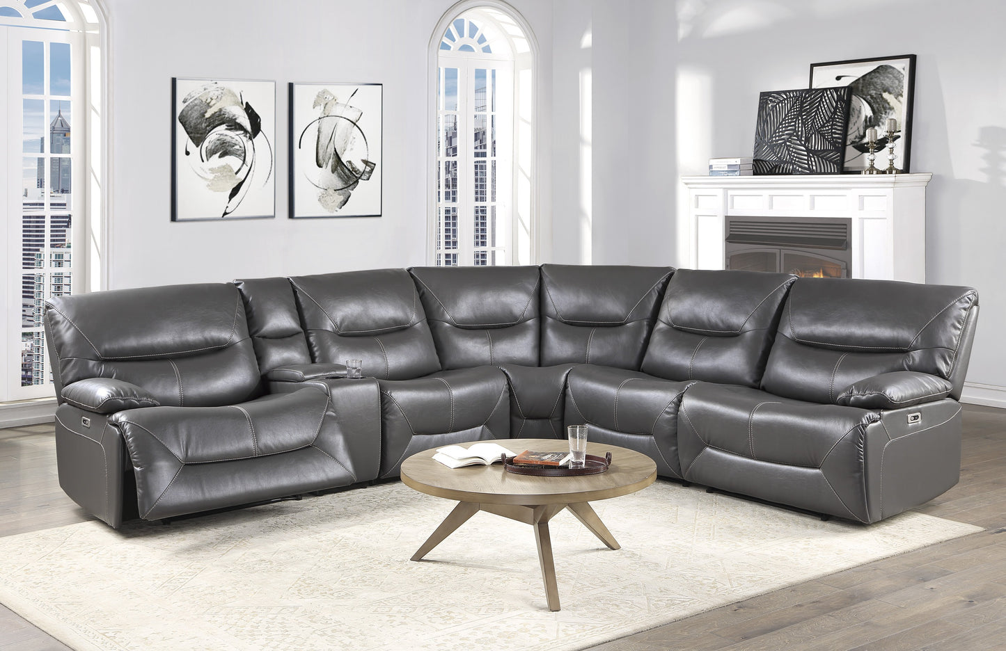 9579GRY-ARPW - (5/6)Power Armless Reclining Chair