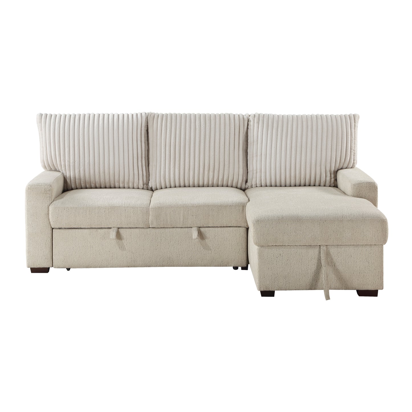 9605BE*2LLRC - (2)2-Piece Sectional with Right Chaise and Drop-Down Cup holders, Storage Pouch, Pull-out Bed and Hidden Storage