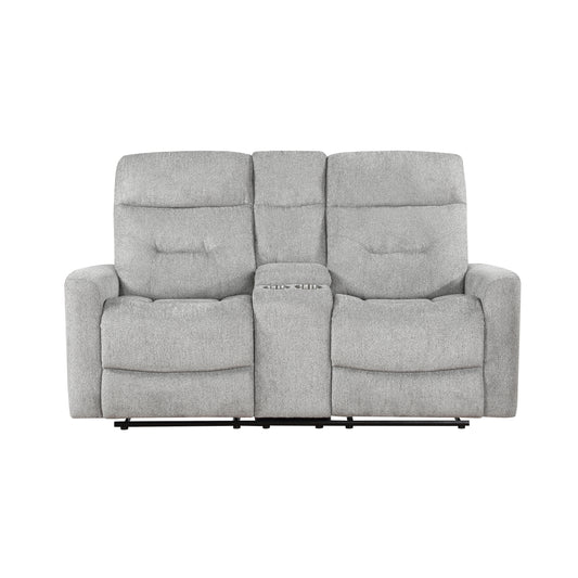 9610GY-2 - Double Reclining Love Seat with Center Console