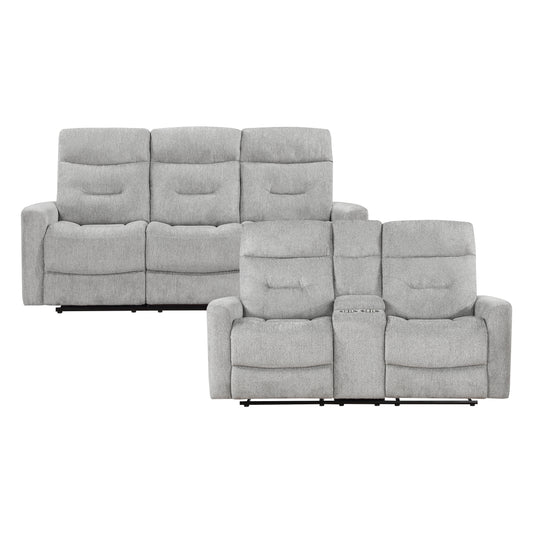 9610GY*2 - 2pc Set: Sofa, Love