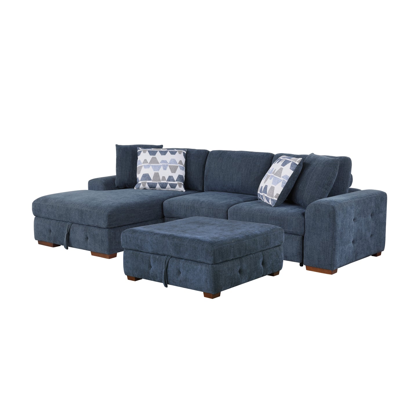 9624BU*3LC2R - (3)3-Piece Sectional with Left Chaise and Ottoman