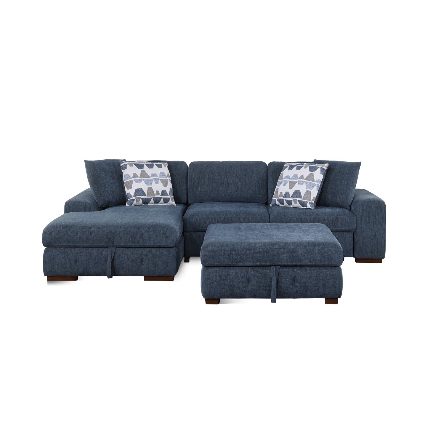 9624BU*3LC2R - (3)3-Piece Sectional with Left Chaise and Ottoman
