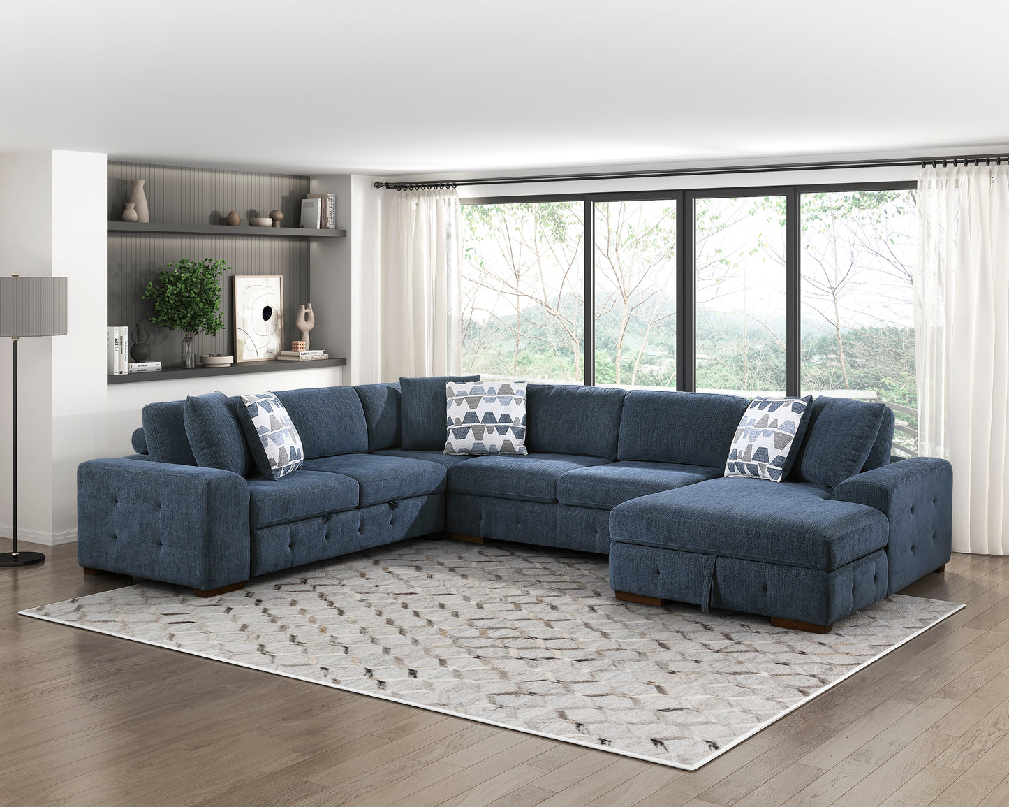 9624BU*42LRC - (4)4-Piece Sectional with Right Chaise