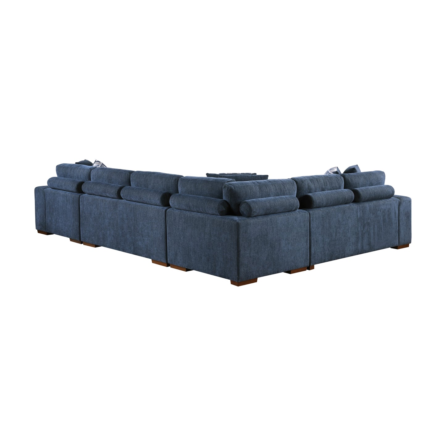 9624BU*52LRC - (5)5-Piece Sectional with Right Chaise and Storage Ottoman
