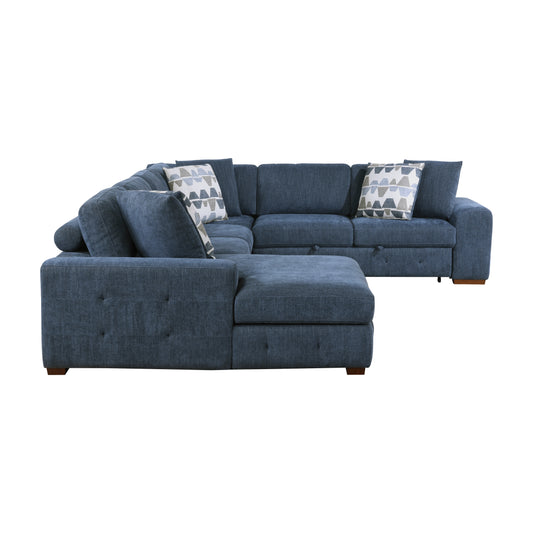 9624BU*5LC2R - (5)5-Piece Sectional with Left Chaise and Storage Ottoman