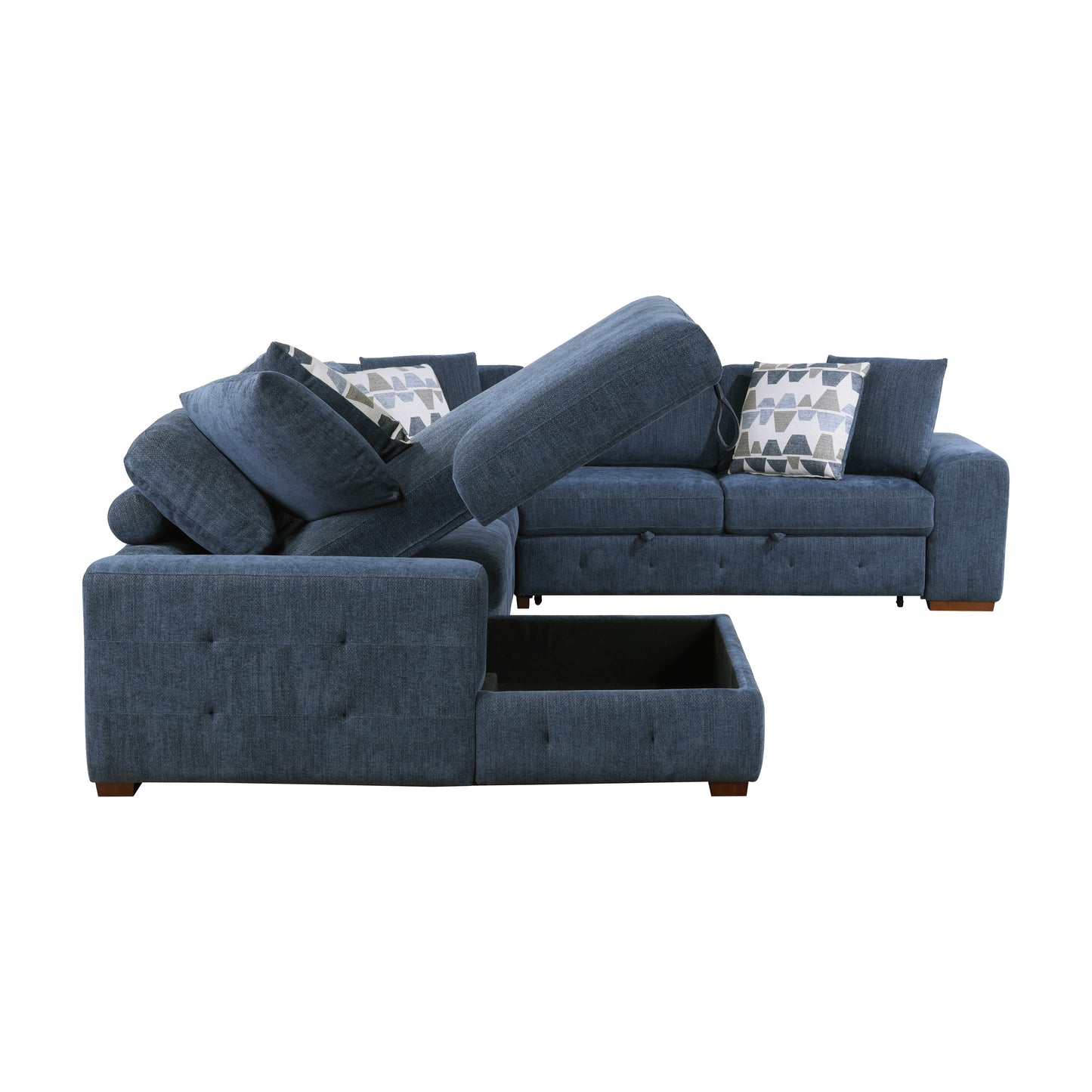 9624BU*5LC2R - (5)5-Piece Sectional with Left Chaise and Storage Ottoman