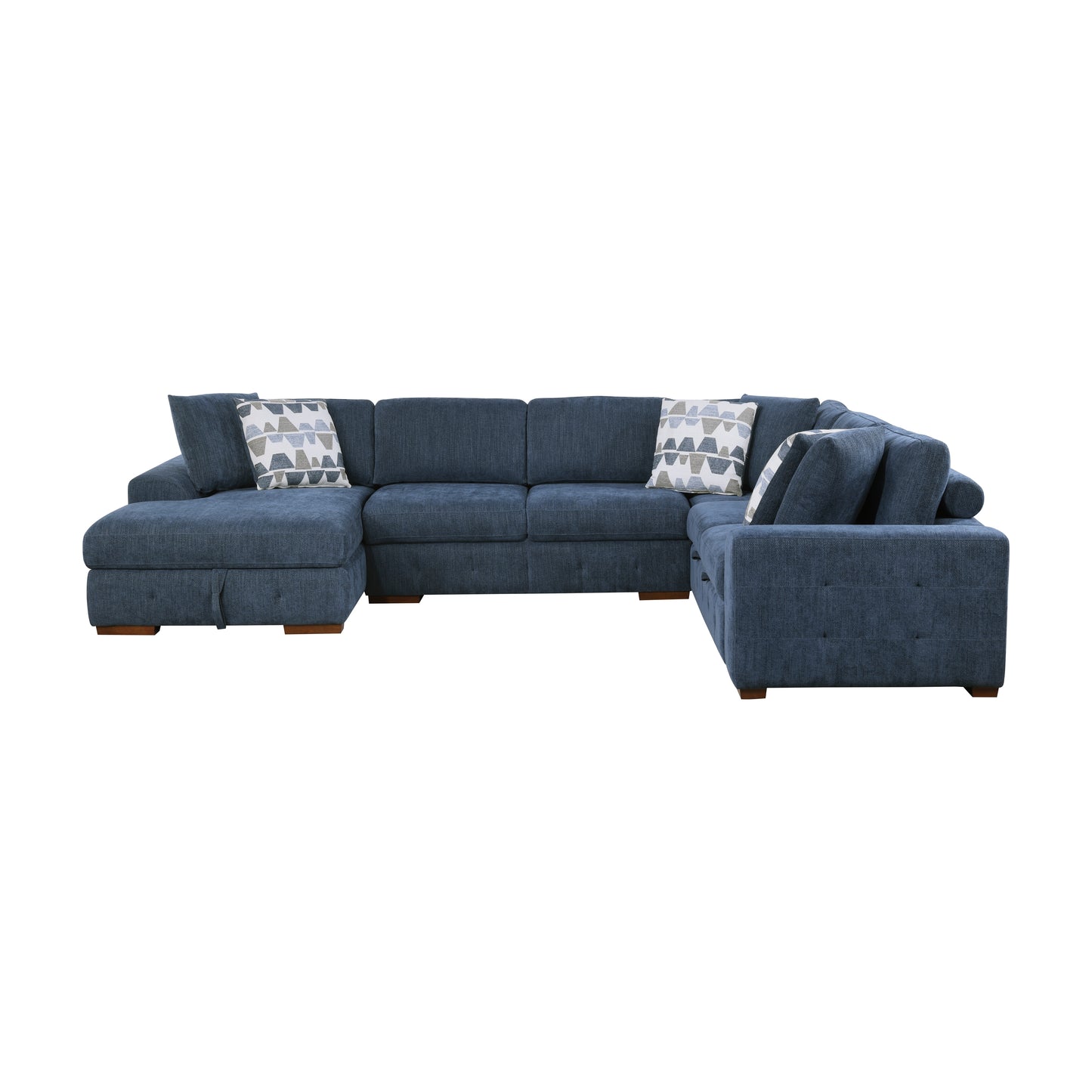 9624BU*5LC2R - (5)5-Piece Sectional with Left Chaise and Storage Ottoman