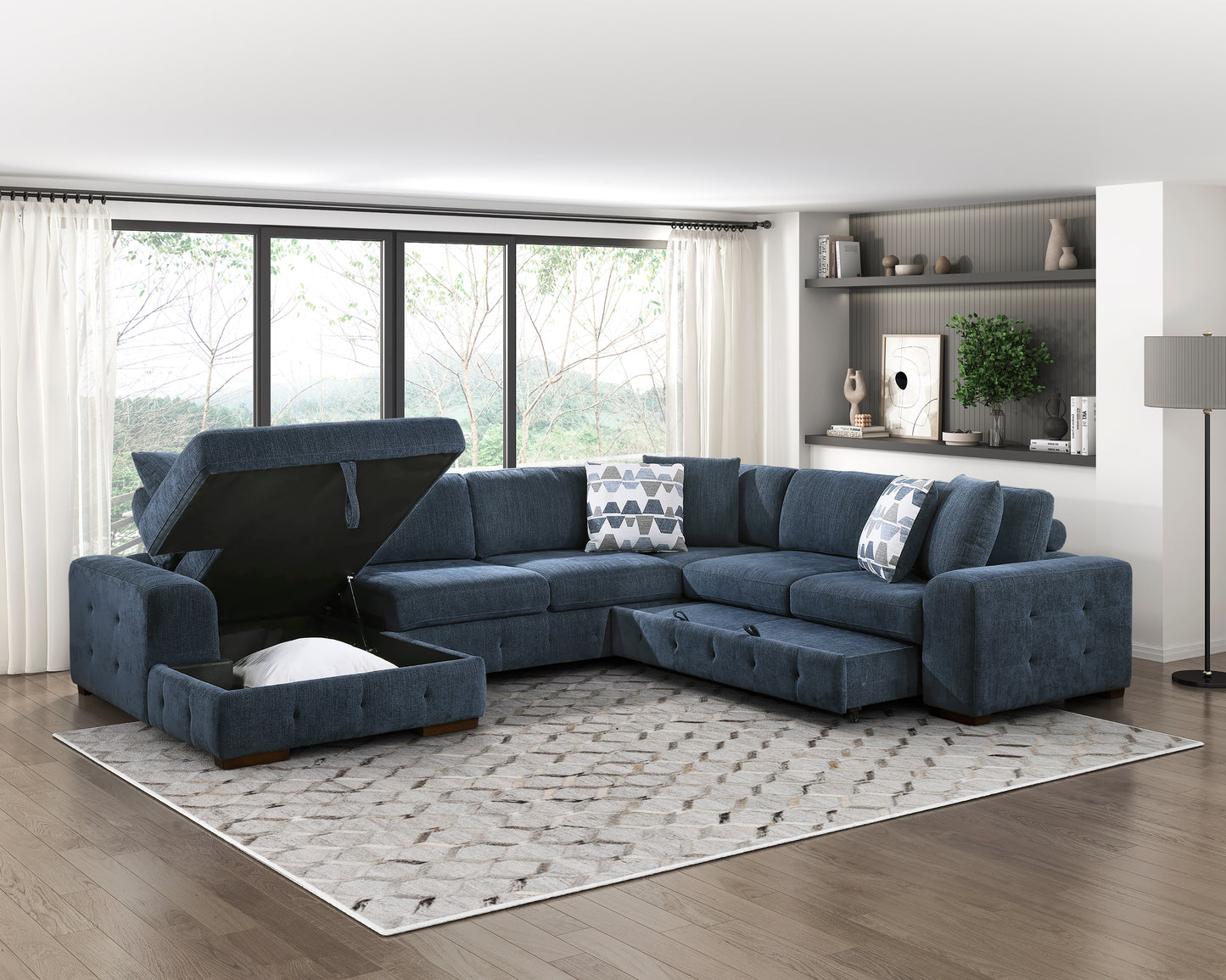 9624BU*42RLC - (4)4-Piece Sectional with Left Chaise