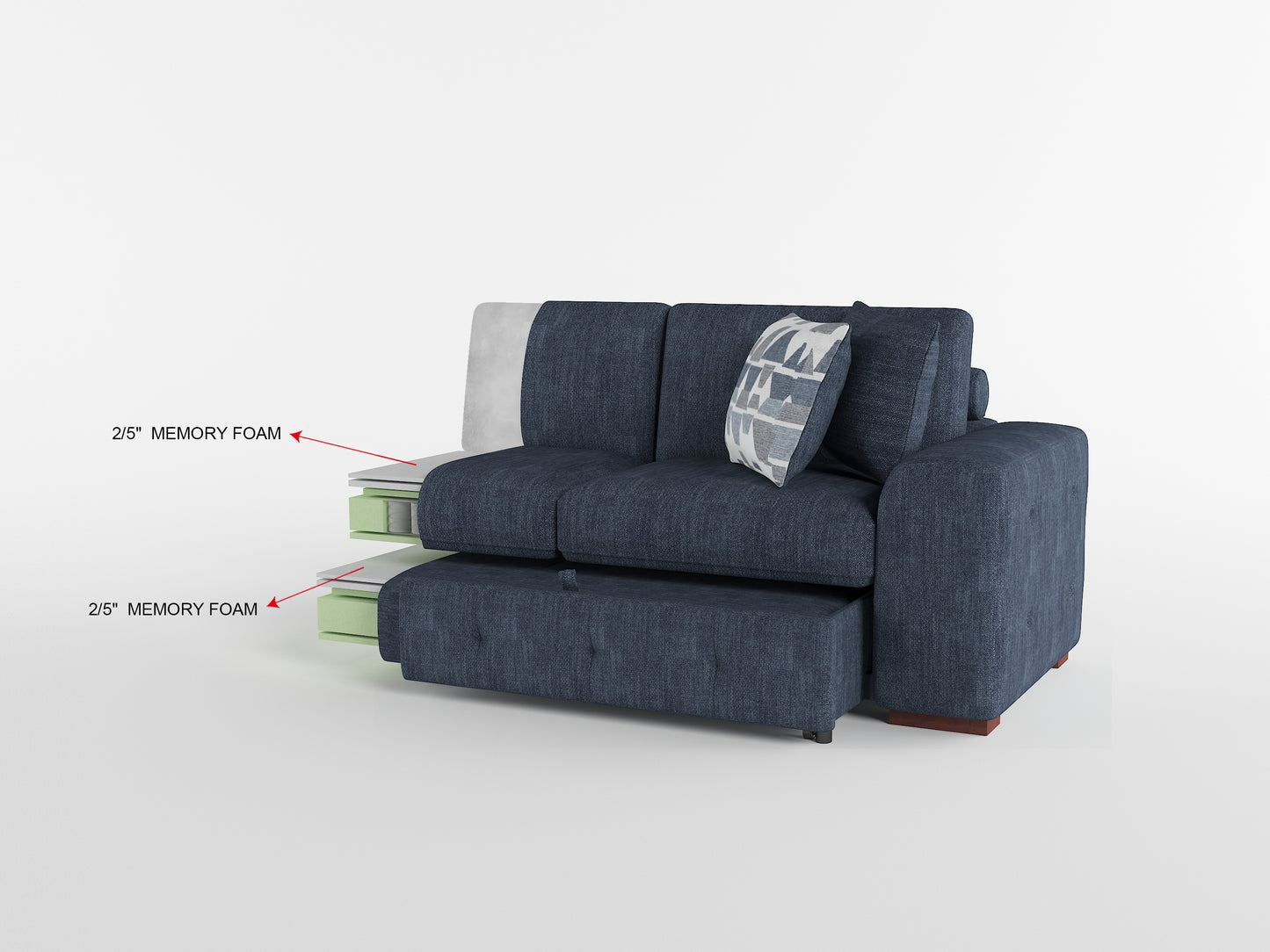 9624BU*3LC2R - (3)3-Piece Sectional with Left Chaise and Ottoman