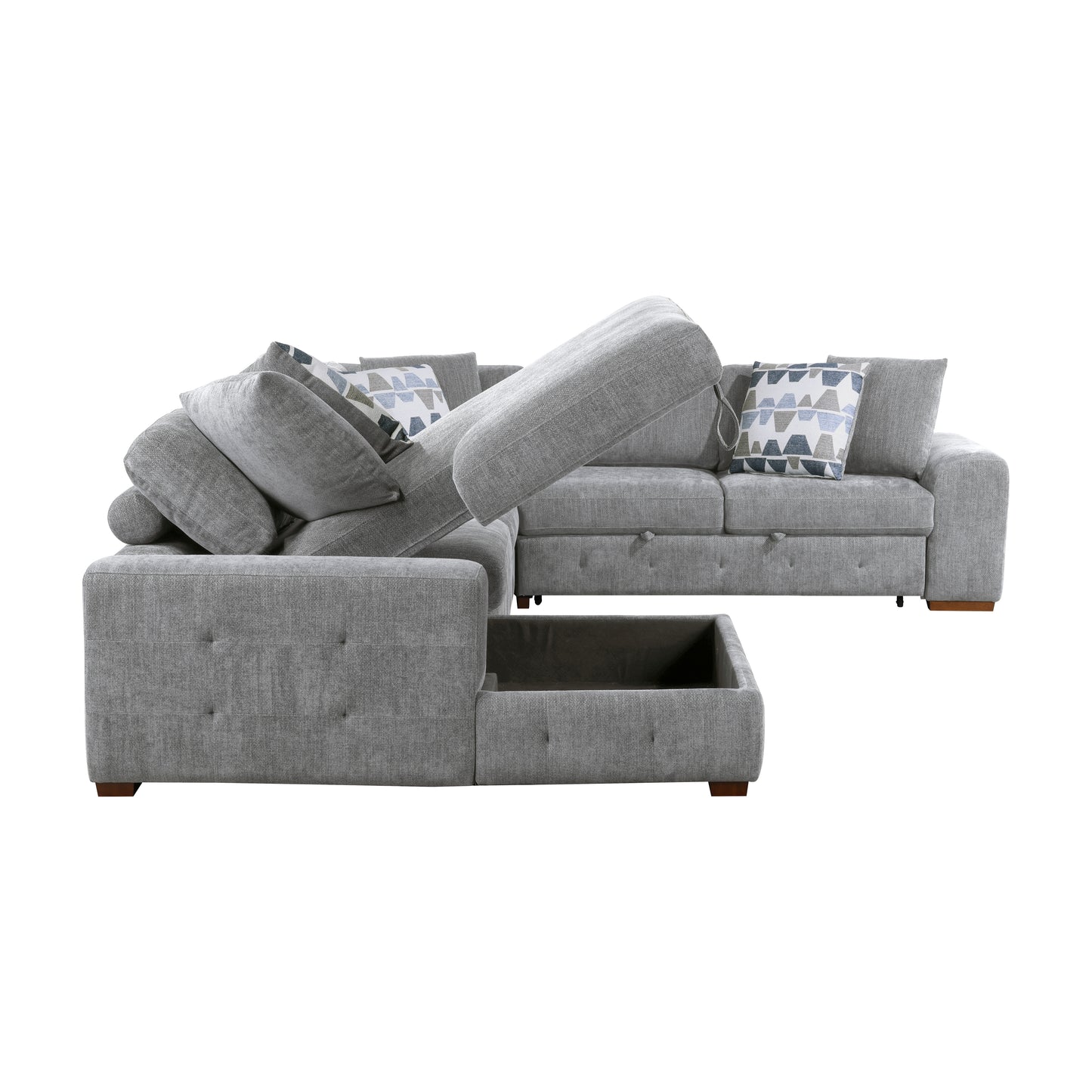 9624GY*42RLC - (4)4-Piece Sectional with Left Chaise