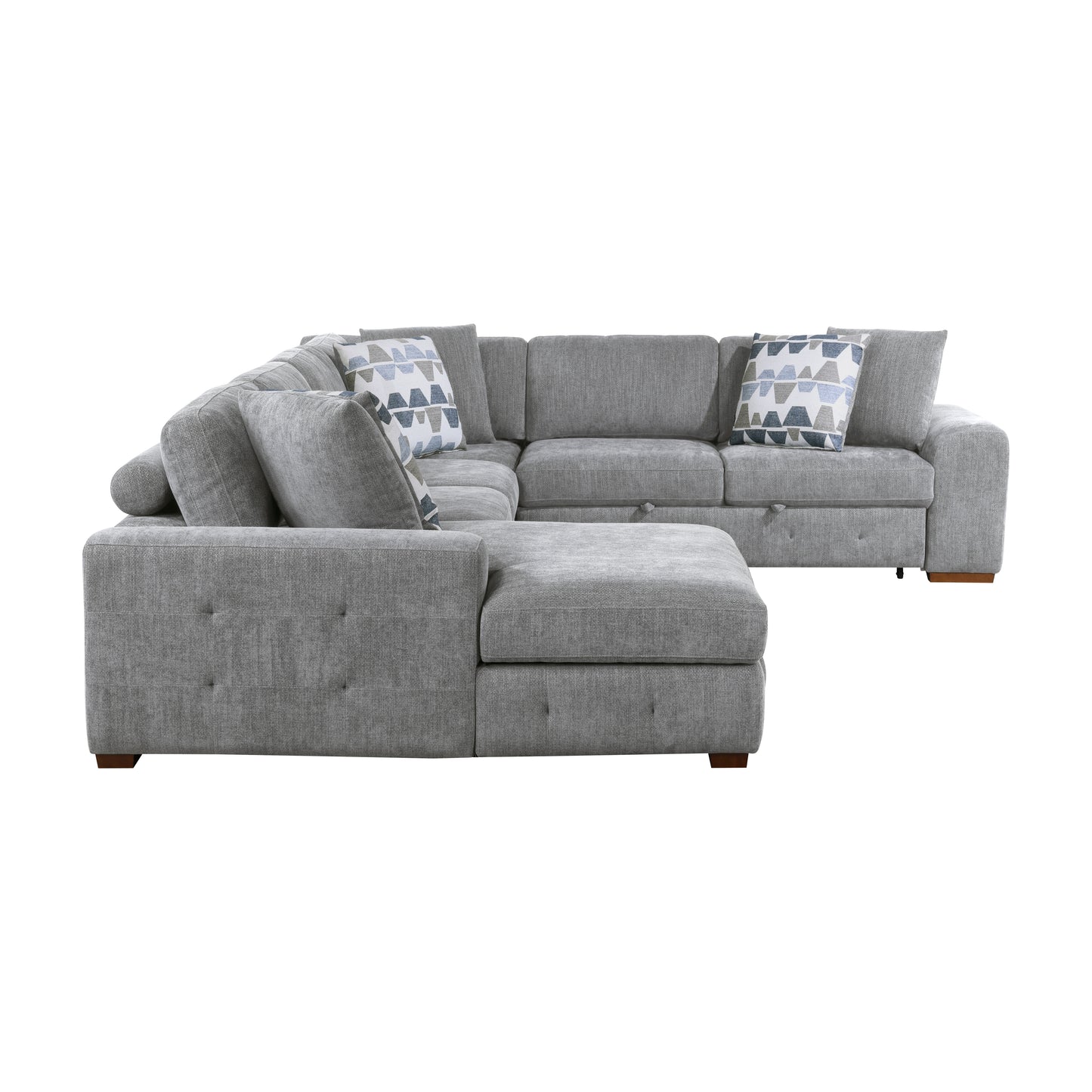 9624GY*42RLC - (4)4-Piece Sectional with Left Chaise