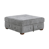 9624GY*52LRC - (5)5-Piece Sectional with Right Chaise and Storage Ottoman