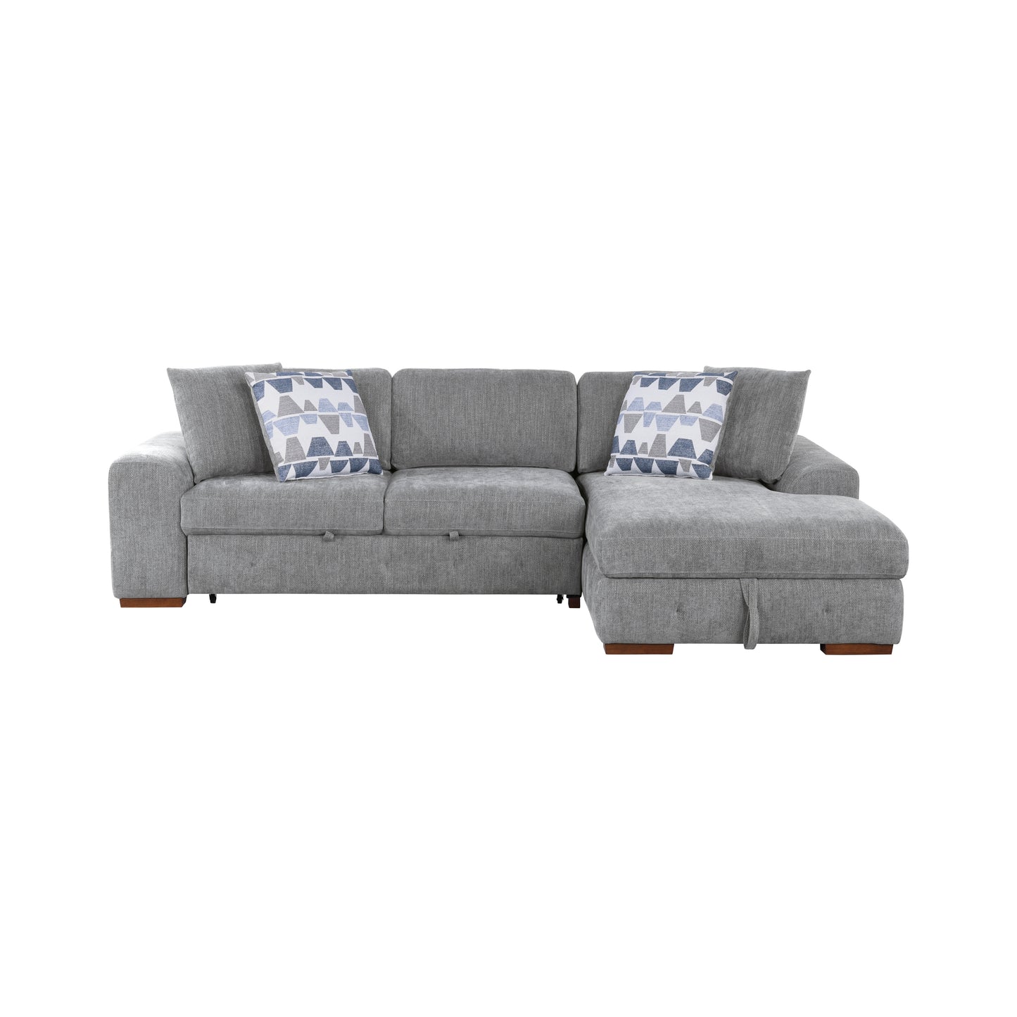 9624GY*32LRC - (3)3-Piece Sectional with Right Chaise and Ottoman