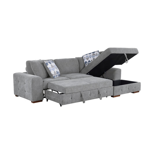 9624GY*32LRC - (3)3-Piece Sectional with Right Chaise and Ottoman
