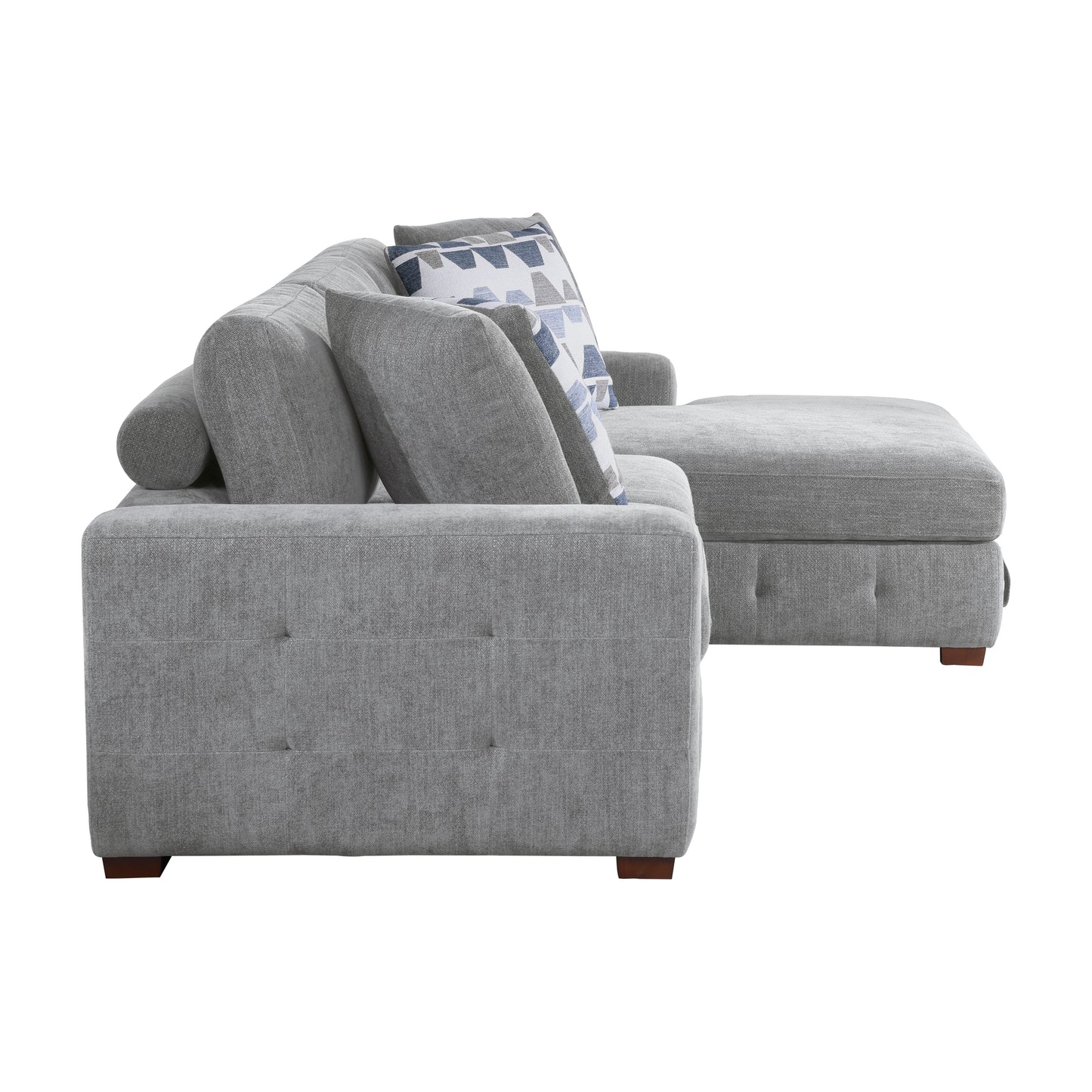 9624GY*32LRC - (3)3-Piece Sectional with Right Chaise and Ottoman