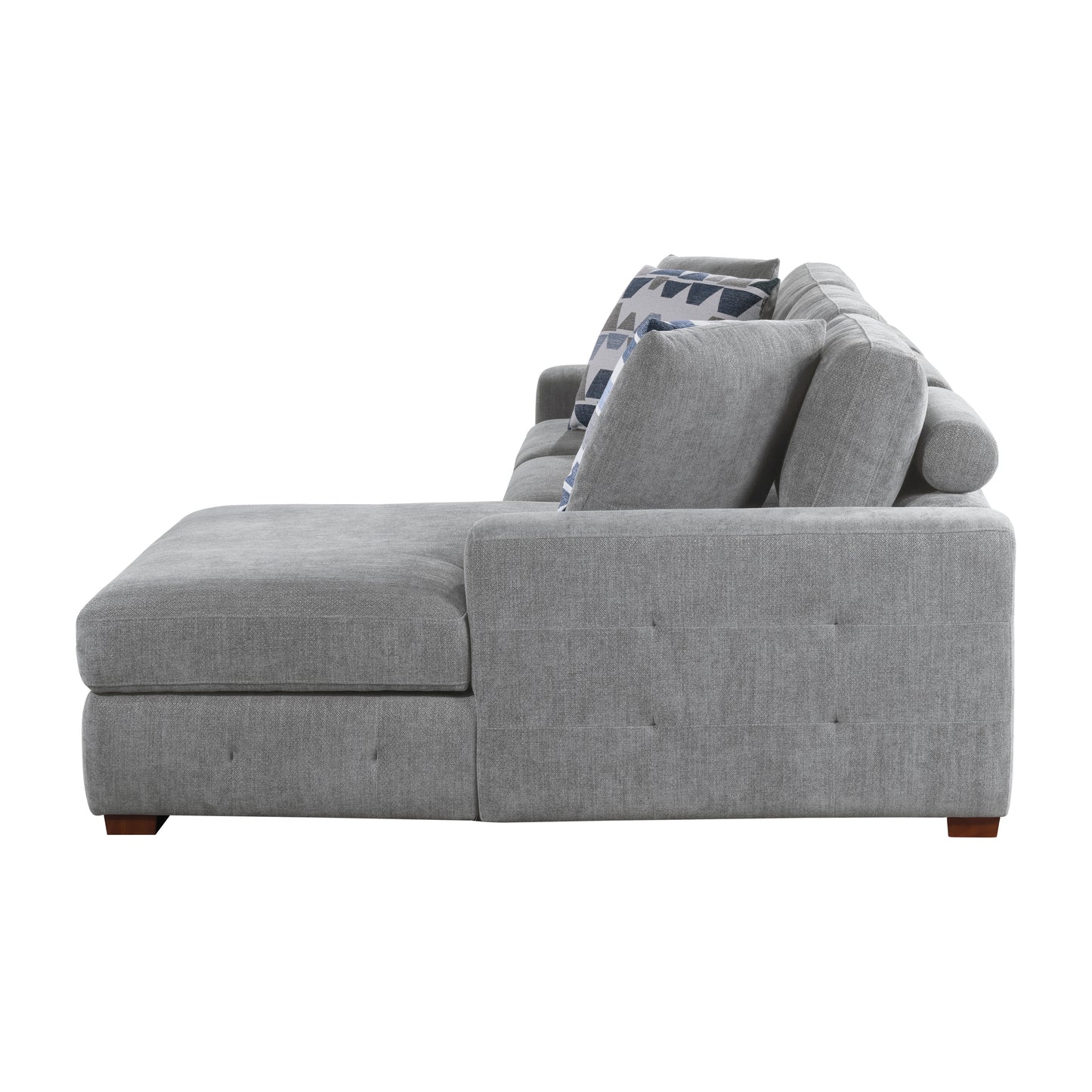9624GY*32LRC - (3)3-Piece Sectional with Right Chaise and Ottoman