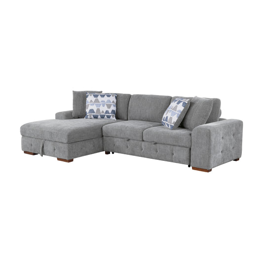 9624GY*3LC2R - (3)3-Piece Sectional with Left Chaise and Ottoman
