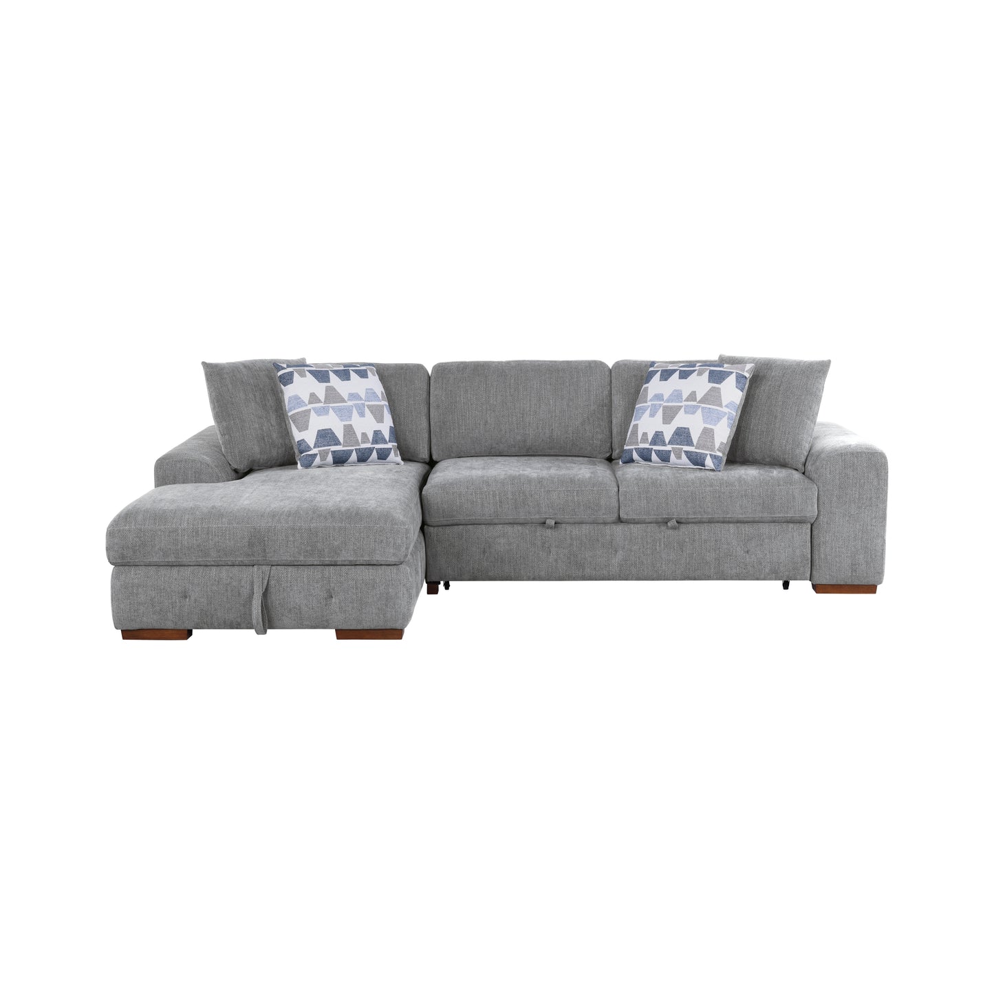 9624GY*3LC2R - (3)3-Piece Sectional with Left Chaise and Ottoman