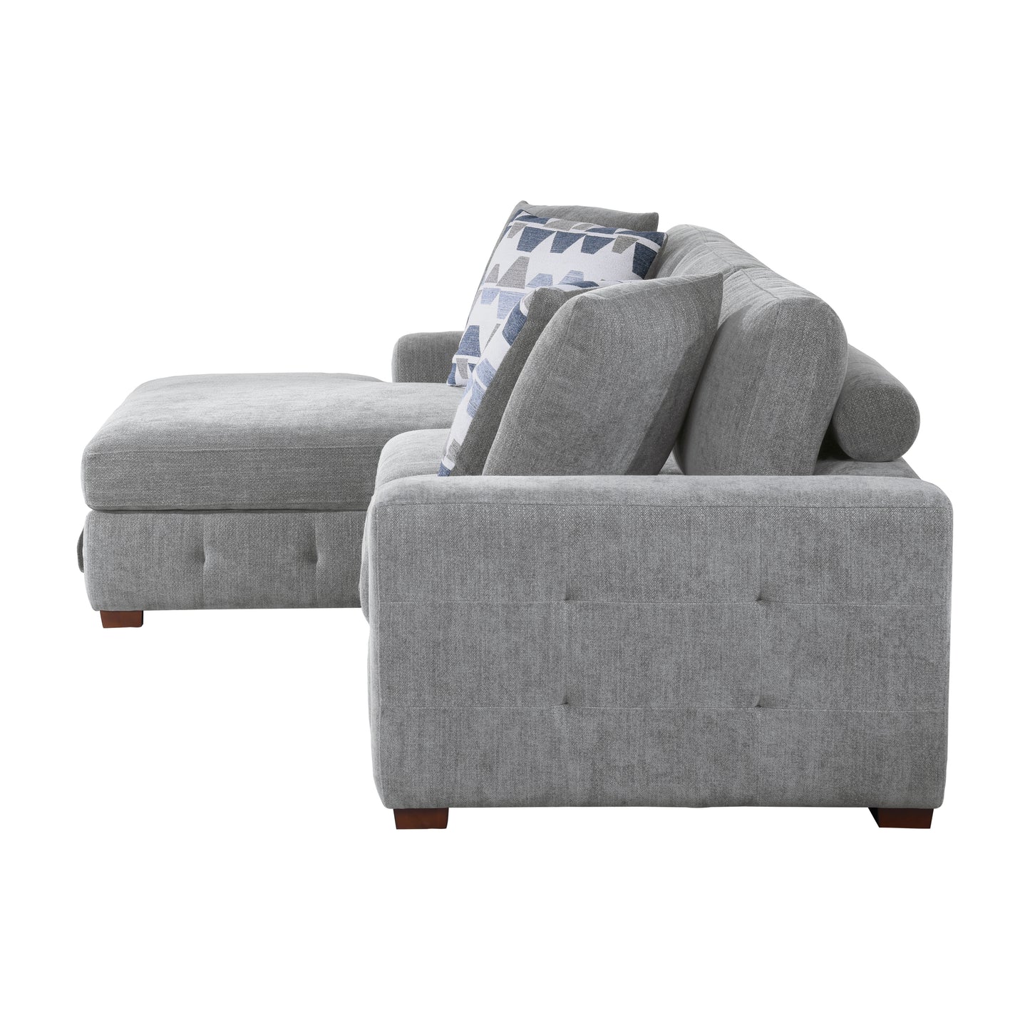 9624GY*3LC2R - (3)3-Piece Sectional with Left Chaise and Ottoman