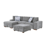 9624GY*3LC2R - (3)3-Piece Sectional with Left Chaise and Ottoman