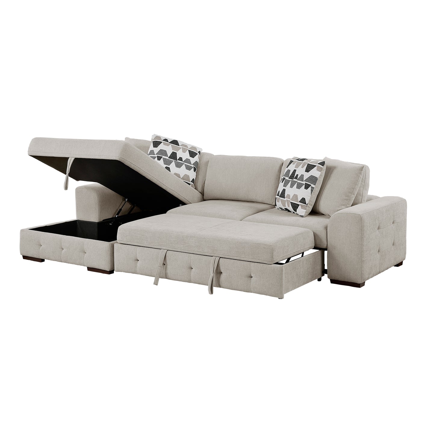 9624TP*3LC2R - (3)3-Piece Sectional with Left Chaise and Ottoman