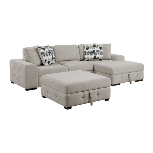 9624TP*32LRC - (3)3-Piece Sectional with Right Chaise and Ottoman