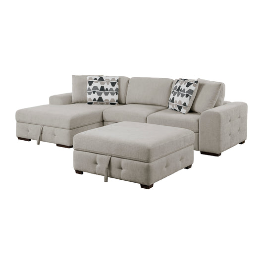 9624TP*3LC2R - (3)3-Piece Sectional with Left Chaise and Ottoman