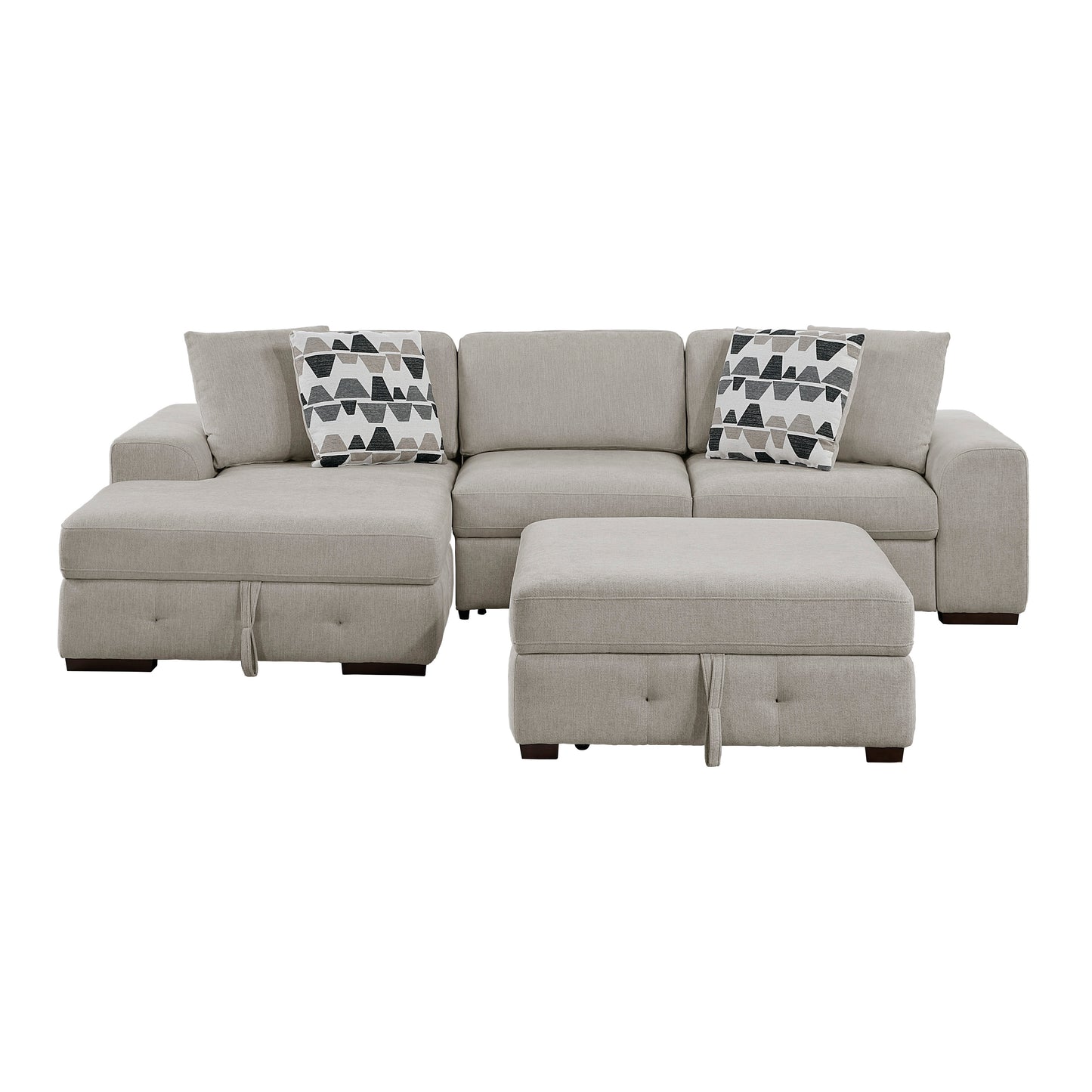 9624TP*3LC2R - (3)3-Piece Sectional with Left Chaise and Ottoman