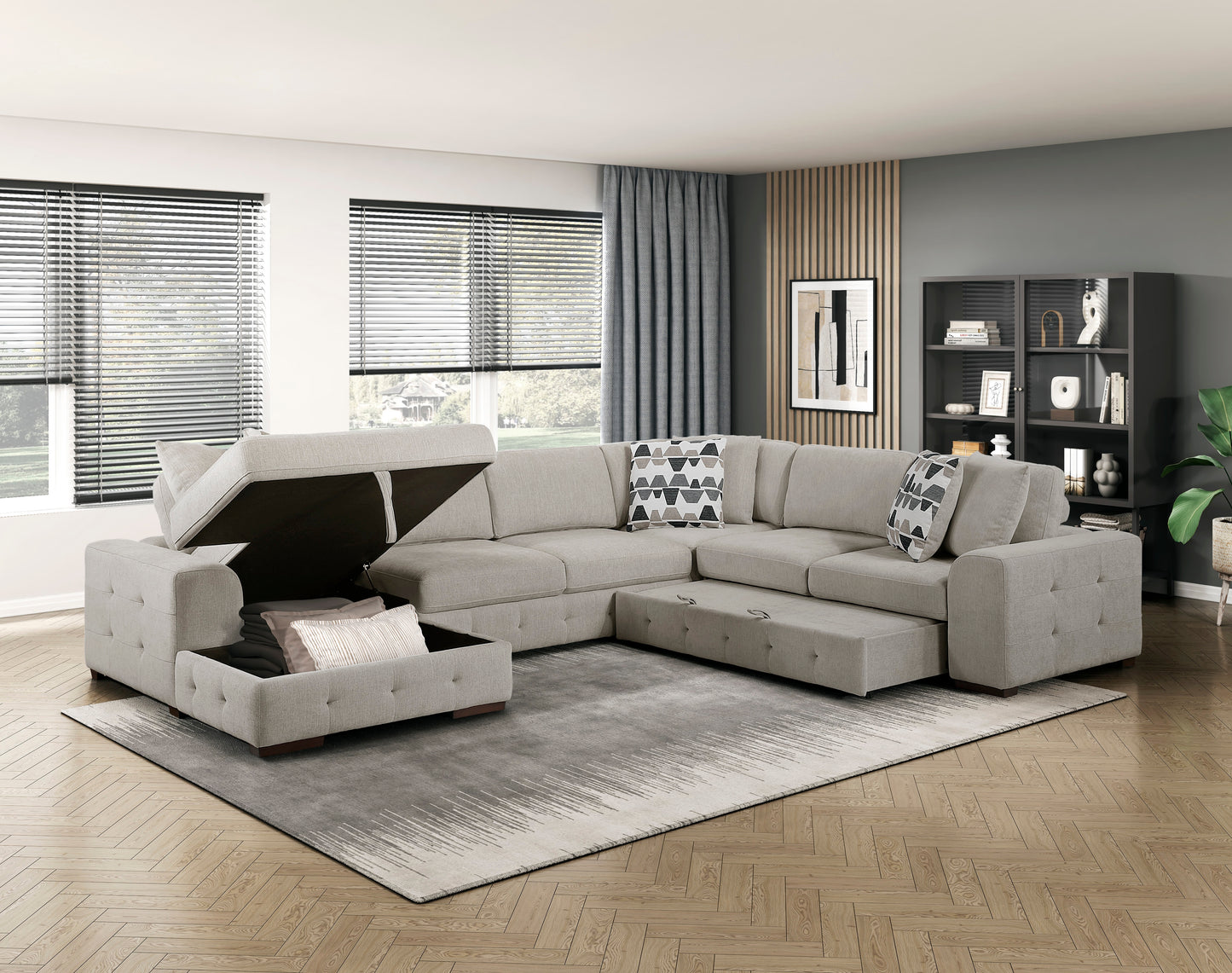 9624TP*42RLC - (4)4-Piece Sectional with Left Chaise