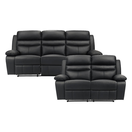 9628BLK*2 - 2pc Set: Sofa, Love