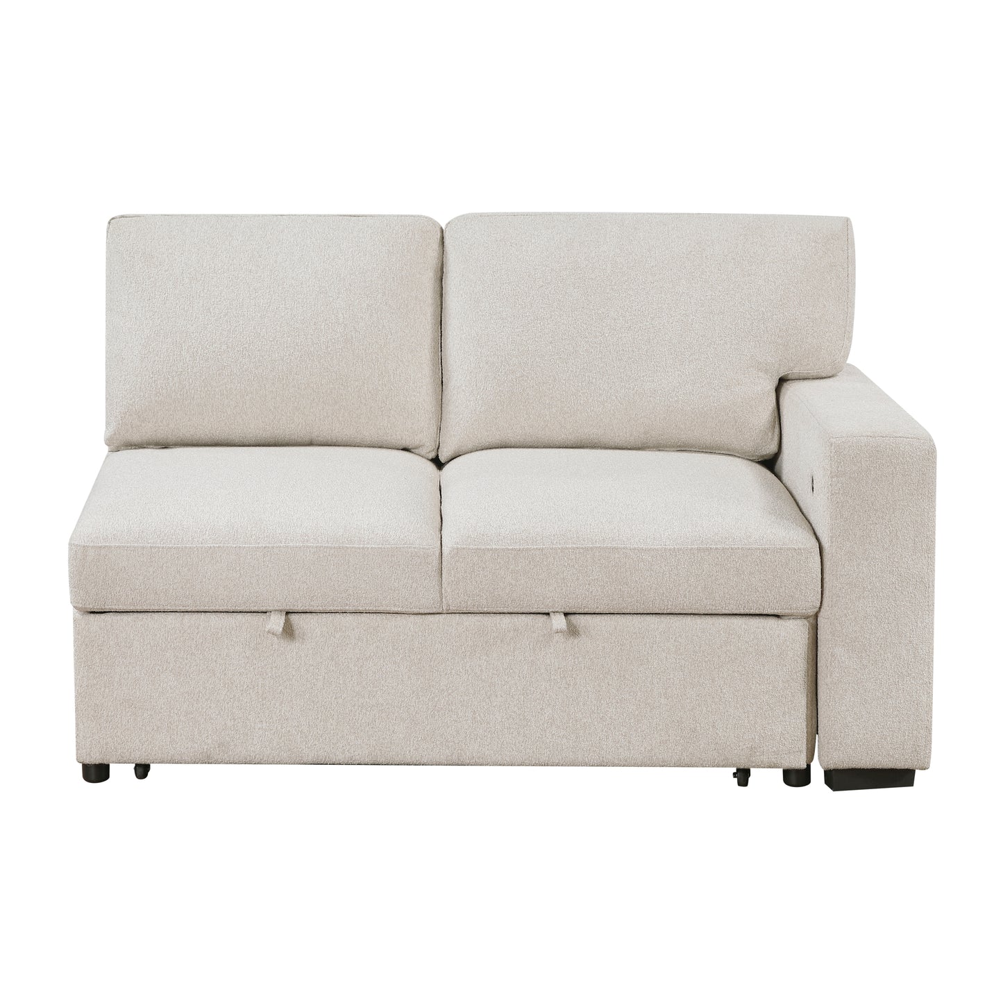 9630BE*4LC2R - (4)Sectional with Left Chaise, Pull-out Bed, Hidden Storages and Shelves, Charging Ports