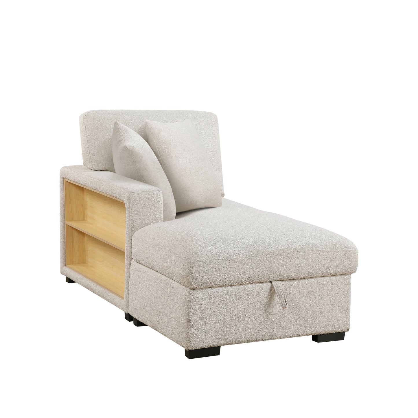 9630BE*3LC2R - (3)Sectional with Left Chaise, Pull-out Bed, Hidden Storages and Shelves, Charging Ports