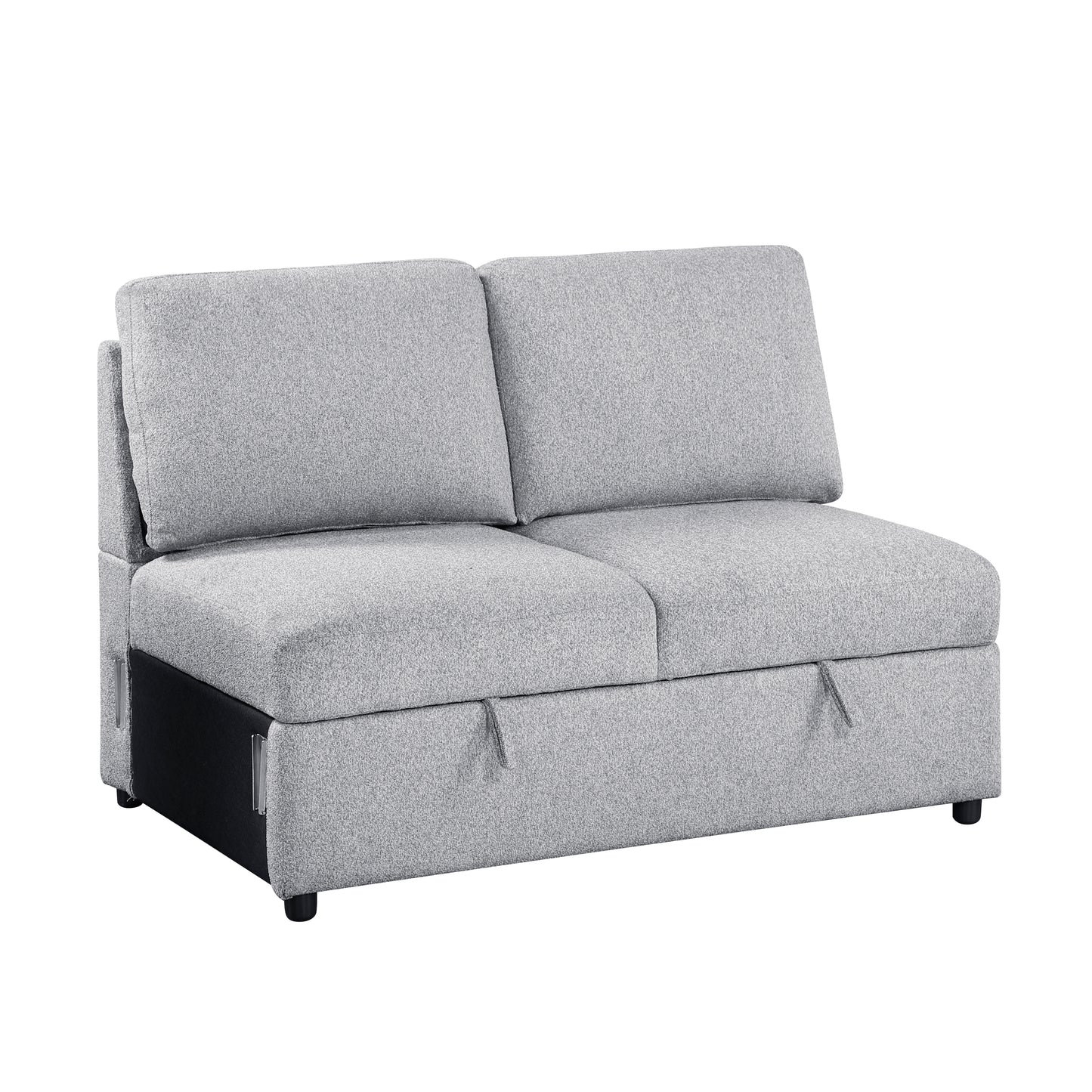 9630GY*32LRC - (3)Sectional with Right Chaise, Pull-out Bed, Hidden Storages and Shelves, Charging Ports