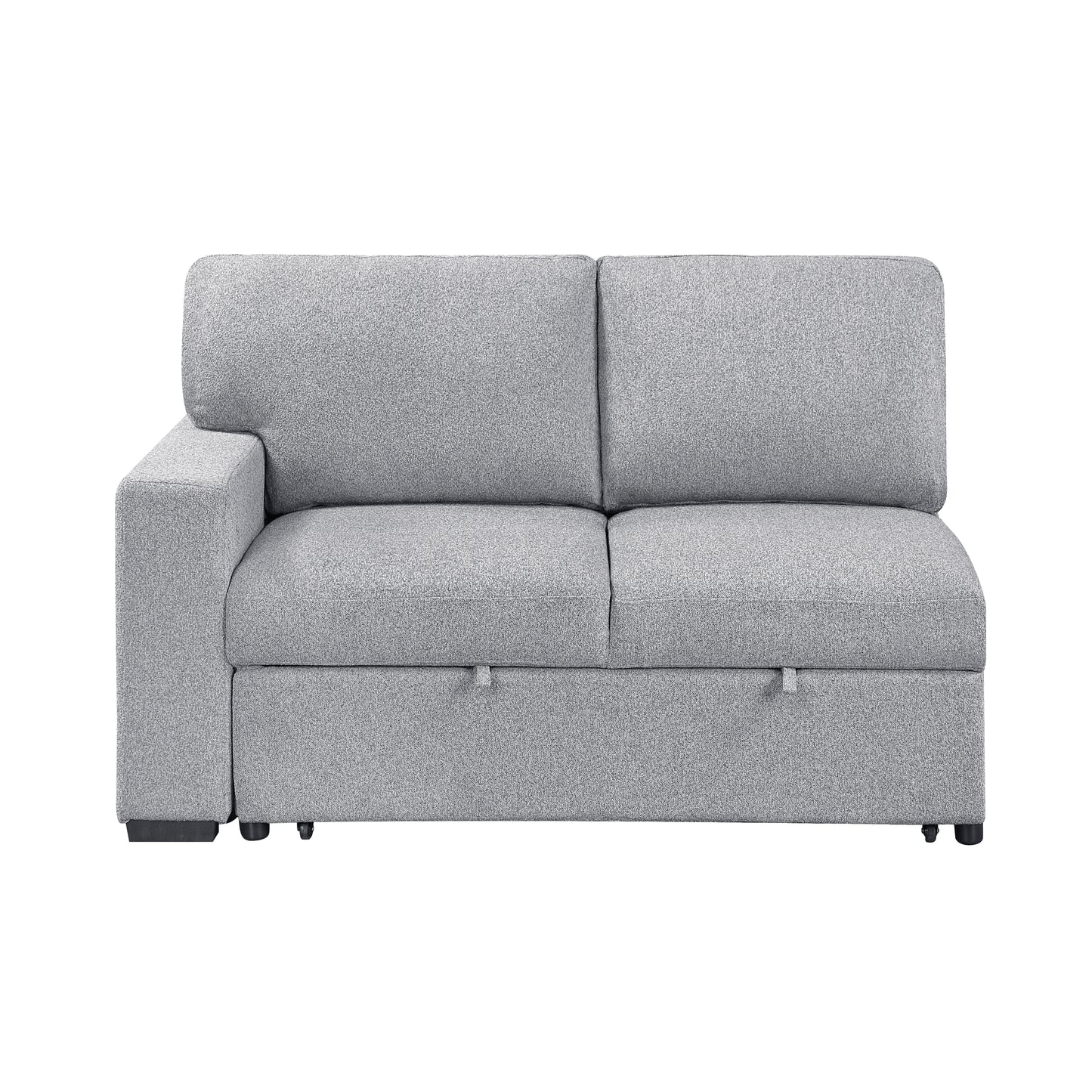 9630GY*32LRC - (3)Sectional with Right Chaise, Pull-out Bed, Hidden Storages and Shelves, Charging Ports