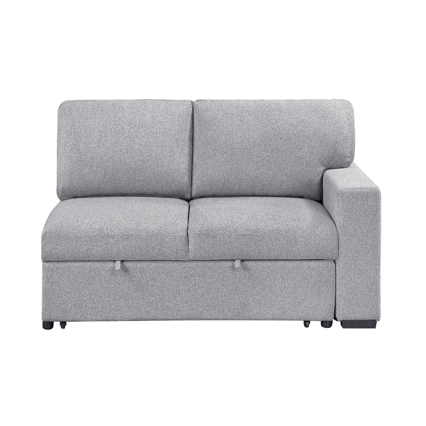 9630GY*3LC2R - (3)Sectional with Left Chaise, Pull-out Bed Hidden Storages and Shelves, Charging Ports
