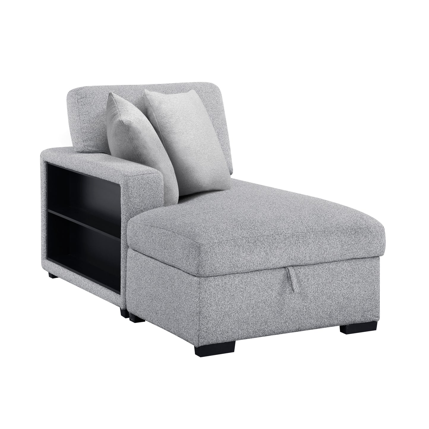 9630GY*2LC2R - (2)Sectional with Left Chaise, Pull-out Bed, Hidden Storages and Shelves, Charging Ports