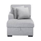 9630GY*2LC2R - (2)Sectional with Left Chaise, Pull-out Bed, Hidden Storages and Shelves, Charging Ports