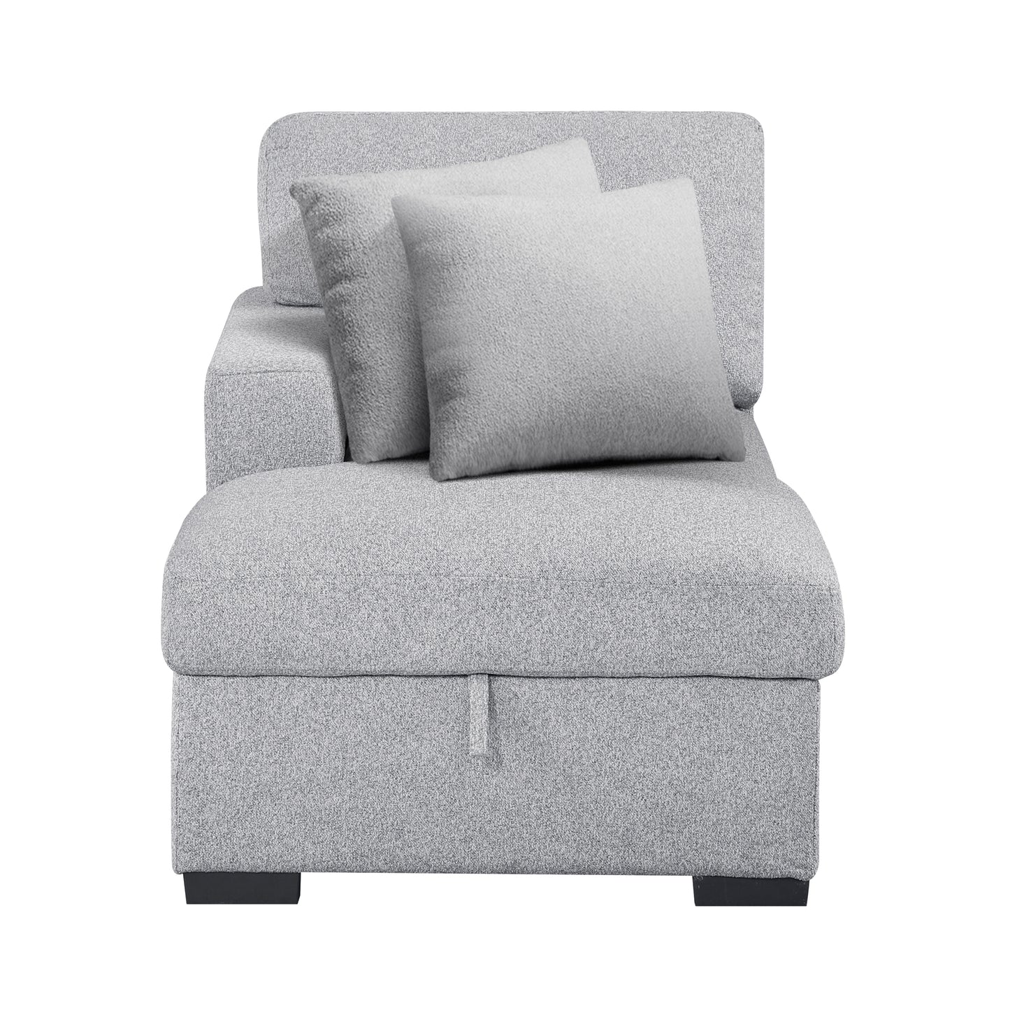 9630GY*3LC2R - (3)Sectional with Left Chaise, Pull-out Bed Hidden Storages and Shelves, Charging Ports