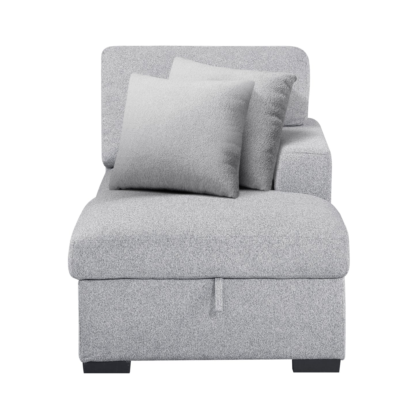 9630GY*32LRC - (3)Sectional with Right Chaise, Pull-out Bed, Hidden Storages and Shelves, Charging Ports